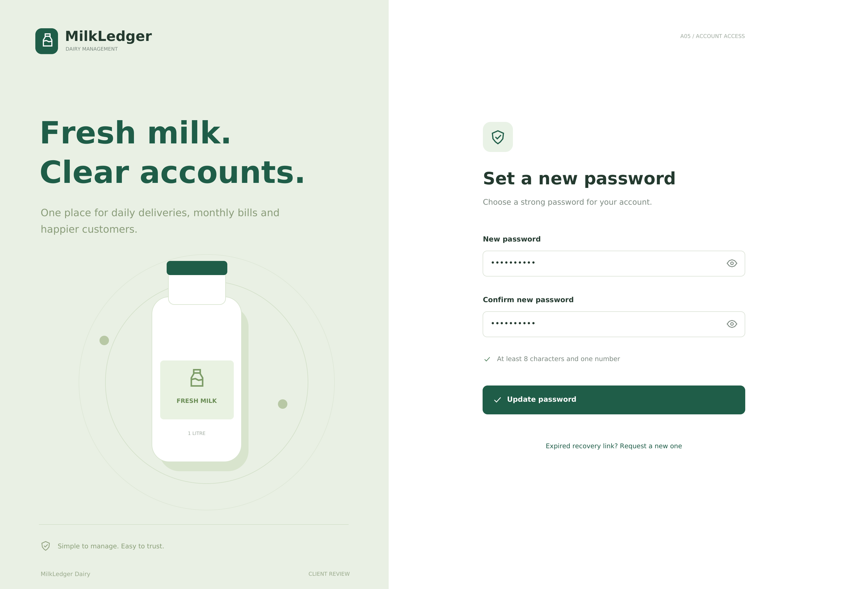 Set a new password