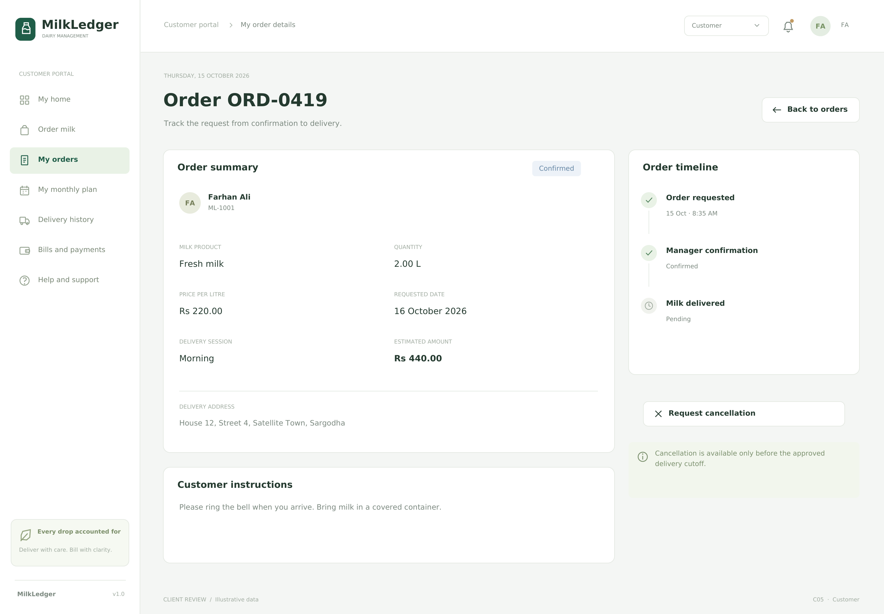 My order details