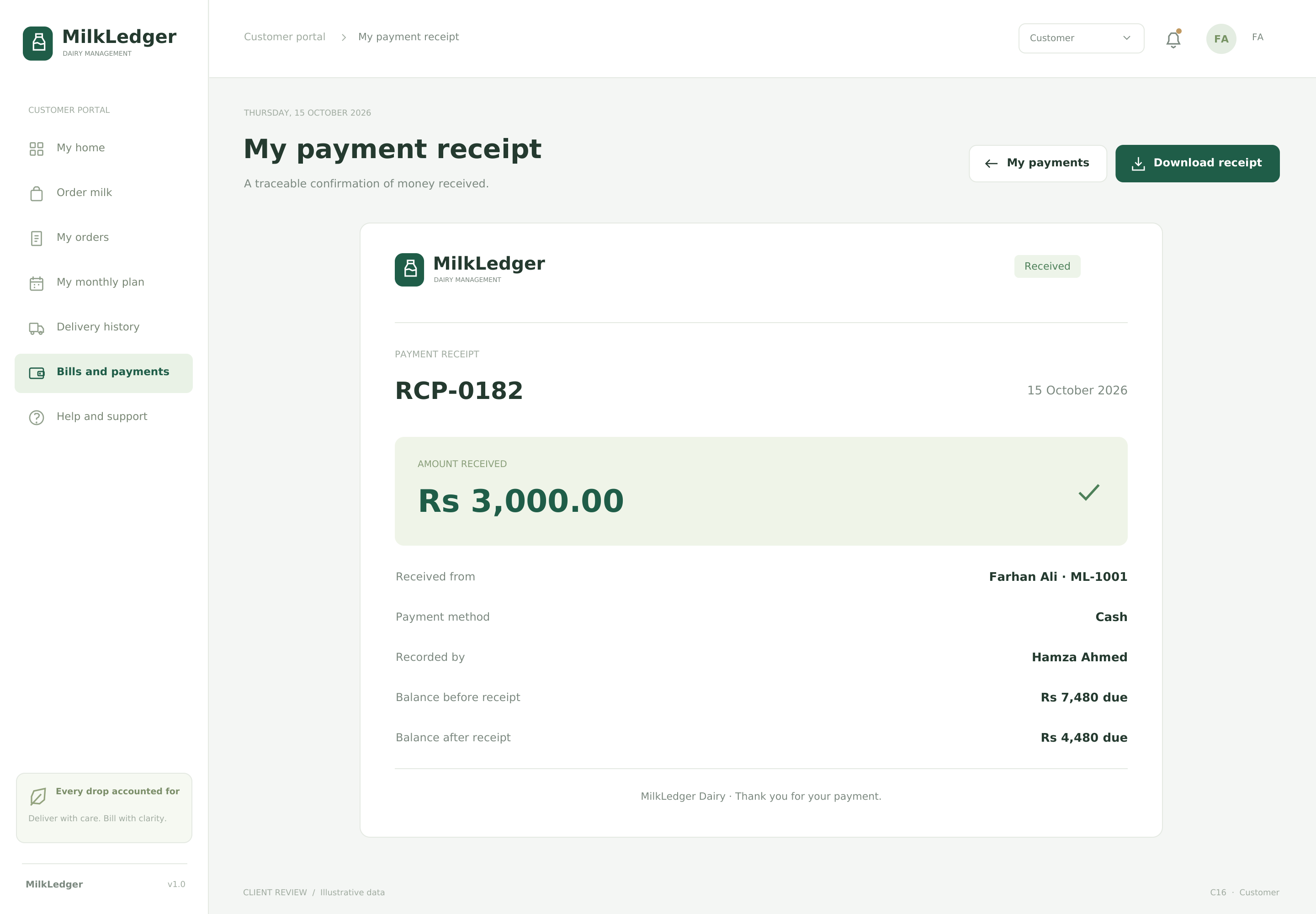 My payment receipt