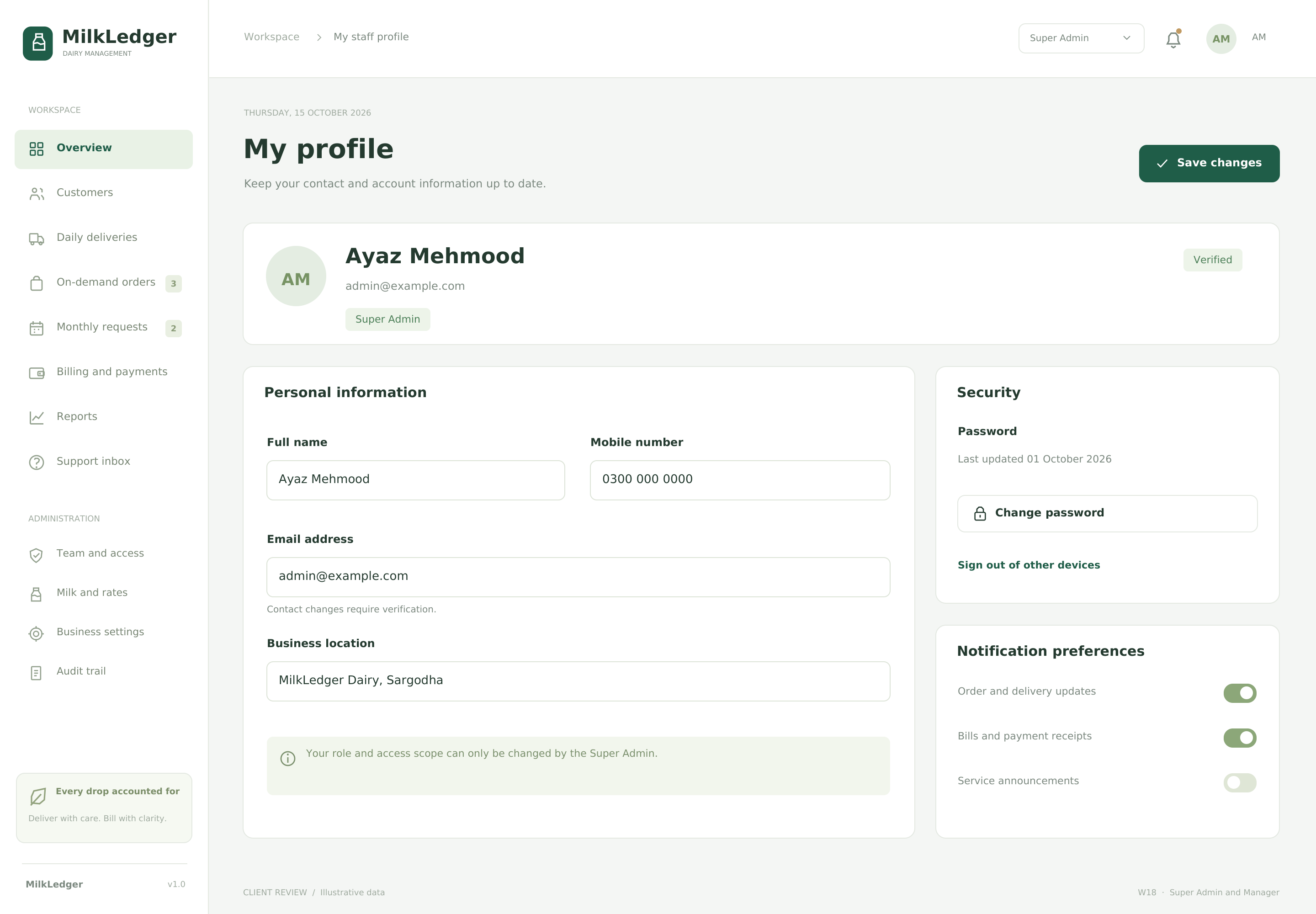 My staff profile