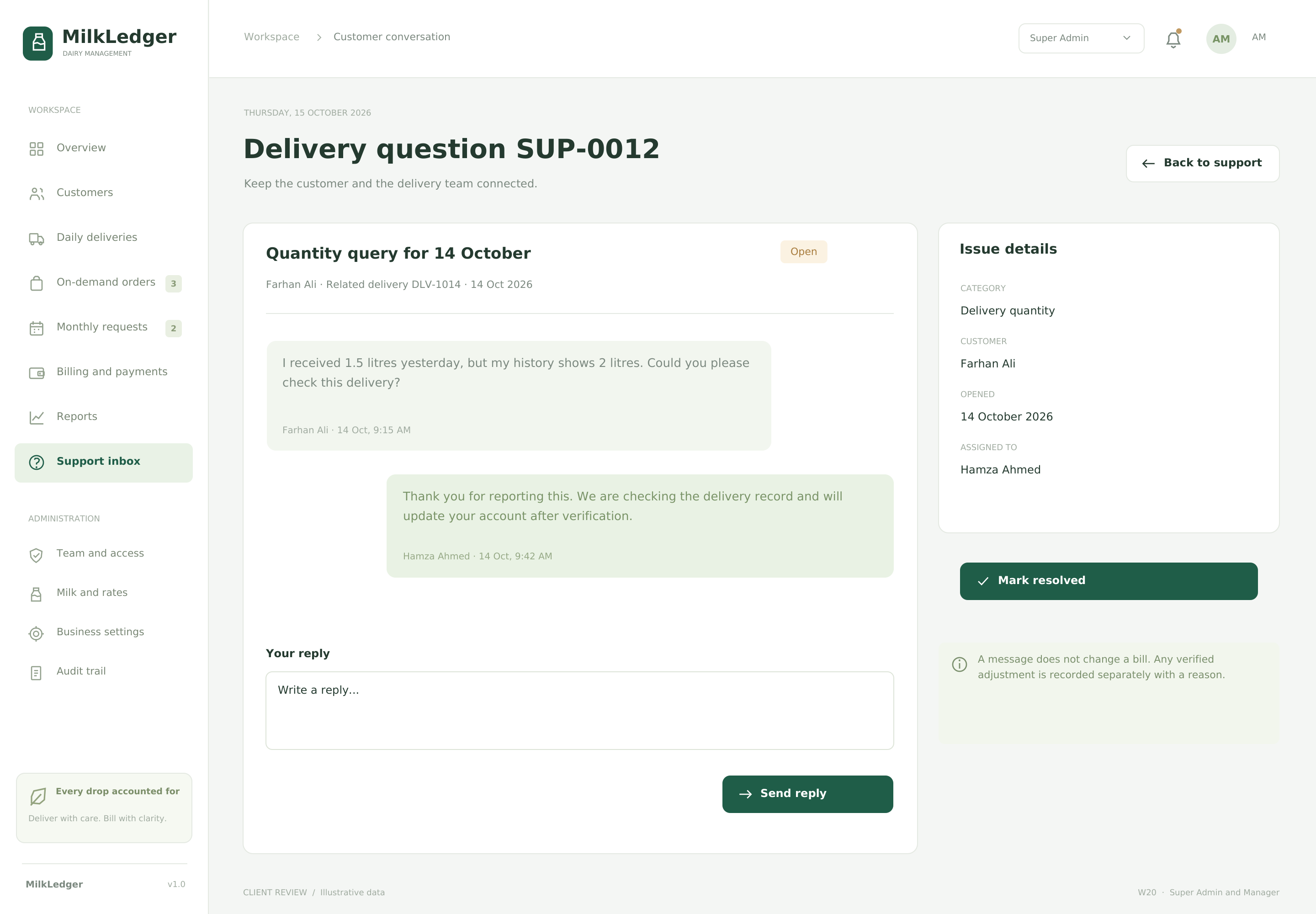Customer conversation